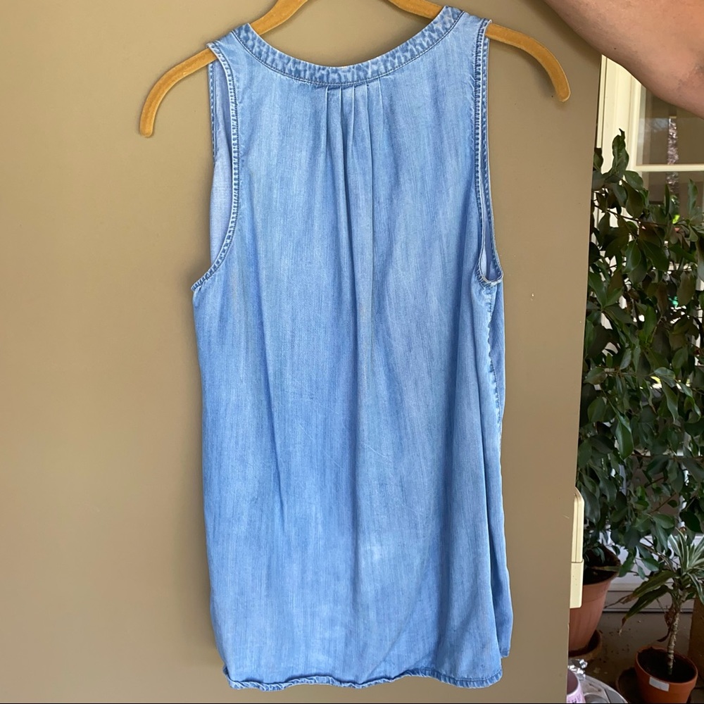 joie soft carley chambray denim tank top - Picture 3 of 6